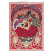 Chats dans la carte de Valentine d'amour