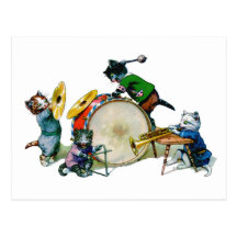 Chats de jazz cartes postales