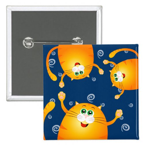 Chats drôles, aimant carré badges avec agrafe