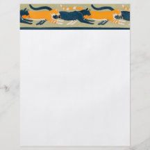 Chats et fleurs de Nouveau d'art Prospectus