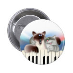 Chats jouant le piano badges avec agrafe