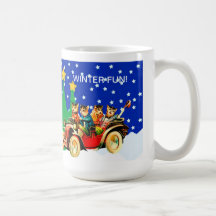 CHATS SAUVAGES MUG/CUP-WINTERFUN !