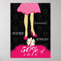Chaussures d'affiche de mode jolies et noir rose d posters