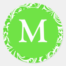 Chaux du monogramme M et joints blancs de faveur d Autocollant