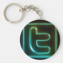 Chaveiro Twitter Luminoso Preto