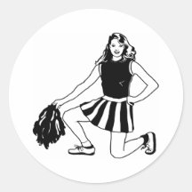 Cheerleader Cheerleading Ronde Sticker