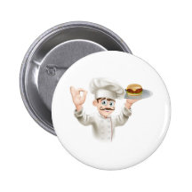 Chef avec l'hamburger pin's