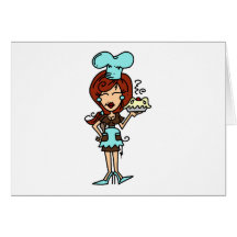 Chef de pâtisserie féminin - T-shirts et cadeaux r Carte De Vœux