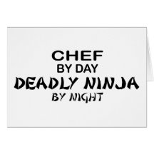Chef Ninja mortel par nuit Cartes De Vœux