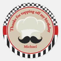Chefs chapeau et autocollant de Merci de moustache autocollants