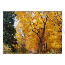 Chemin d'automne carte de vœux