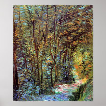 Chemin de Van Gogh dans l'affiche en bois