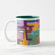 Chemins, tasse d'art abstrait