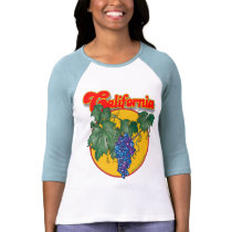 Chemise bleue F/B de raisins de la Californie T-shirts