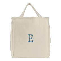 Chemise brodée par monogramme de fleur de la lettr sacs de toile