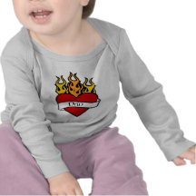 Chemise de bébé de tatouage de coeur de papa de Va T-shirts