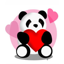 Chemise de coeurs d'ours panda t-shirts