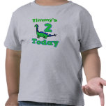 Chemise de garçon d'anniversaire de dinosaure vert t-shirts