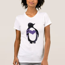 Chemise de pingouin de coeur t-shirt