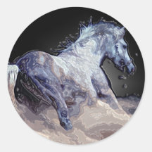 Cheval dans l'action adhésif