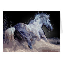 Cheval dans l'action carte de vœux