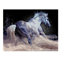 Cheval dans l'action cartes postales