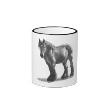 Cheval de trait belge : Dessin au crayon Mug À Café
