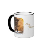 Cheval en hiver tasse