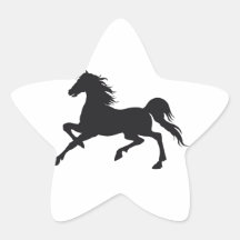Cheval noir autocollant