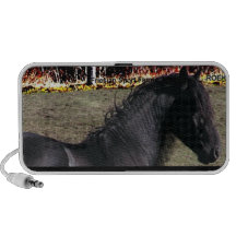 Cheval noir personnalisable haut-parleur