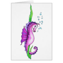 Cheval violet de l'eau cartes