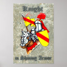 Chevalier dans la copie brillante d'armure posters