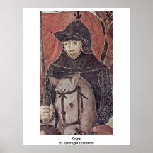 Chevalier par Ambrogio Lorenzetti Poster