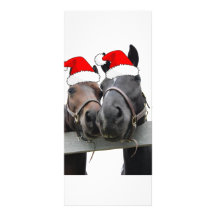Chevaux de Noël Modèle De Carte Double