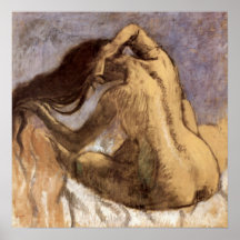 Cheveux de peignée femelles par Edgar Degas Posters