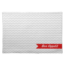 Chevron gris avec l'étiquette personnalisé par rou set de table