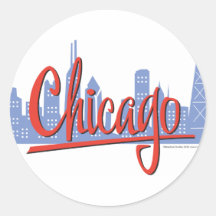 CHICAGO-RED AUTOCOLLANT ROND
