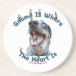 Chien à la maison de coeur de gnome dessous de verre