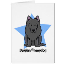 Chien de berger de Belge d'étoile de Kawaii Cartes De Vœux