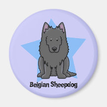 Chien de berger de Belge d'étoile de Kawaii Magnets Pour Réfrigérateur