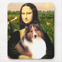 Chien de berger de Shetland 7b - Mona Lisa Tapis De Souris