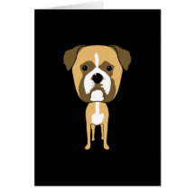Chien de boxeur. Tête surdimensionnée Cartes De Vœux