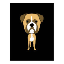Chien de boxeur. Tête surdimensionnée Cartes Postales