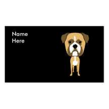 Chien de boxeur. Tête surdimensionnée Modèles De Cartes De Visite