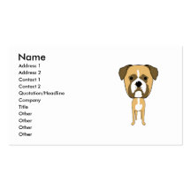 Chien de boxeur. Tête surdimensionnée Modèle De Carte De Visite