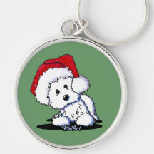 Chien de KiniArt Père Noël Westie Porte-clé