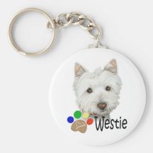 Chien de Westie et cadeaux mignons d'art de pattes Porte-clef