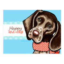 Chien drôle Howlidays heureux Carte Postale
