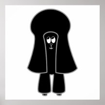 Chien mignon. Caniche de jouet noir/caniche miniat Posters