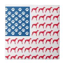 Chien patriotique de lévrier carreaux